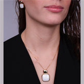 CONJUNTO PEDRA CABOCHÃO QUADRADA GLAMUR DOURADO